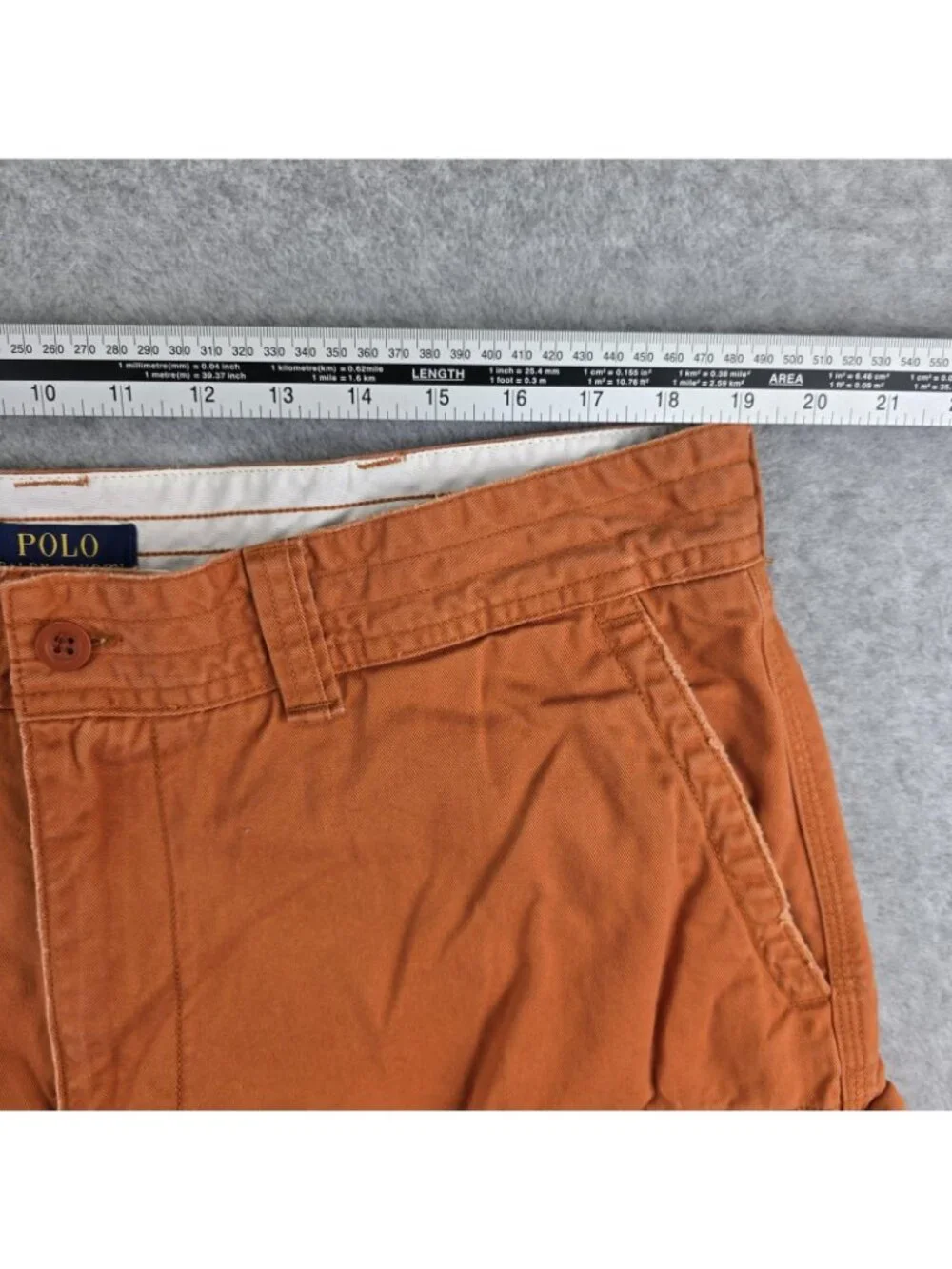 Polo Ralph Lauren Cargo Shorts Mens 40 Orange Relaxed Fit Utility Canvas 11in